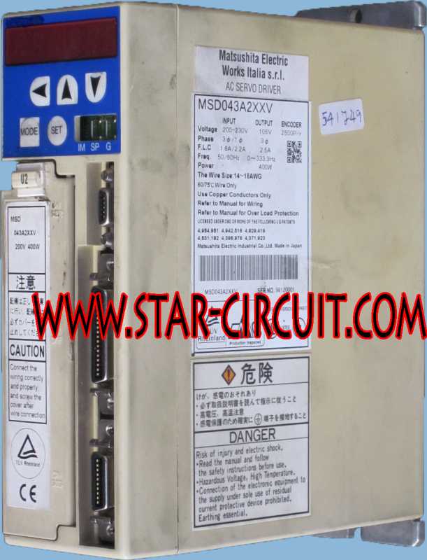 MATSUSHITA-ELECTRIC-AC-SERVO-DRIVE-MSD043A2XXV-01